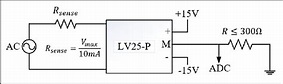 Typical connection diagram of the LV 25-P voltage sensor. | Download ...