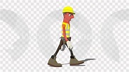 Red Construction Worker 'Walk Screen Right' Connectable Character ...