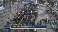 Hundreds wait hours for security lines at DIA - YouTube