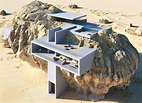 House inside a rock designed by Amey Kan|Concrete Houses