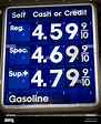 Gas price sign at a gas station in Los Angeles, California, USA at ...