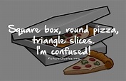 Question?? Square box, round pizza, triangle slices. I'm confused c2811 ...