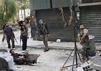 Syria: Dramatic pictures show rebels using homemade catapult to launch ...
