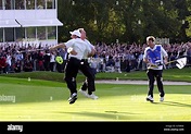 Golf celebrating hugging rydergal paul mcginley hi-res stock ...