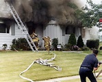 Firefighters Prepare To Enter a Burning House Editorial Image - Image ...