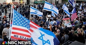 Pro-Israel counter-protesters march near Columbia University