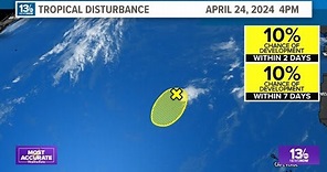 Pre-season tropical disturbance pops up in the Atlantic Ocean