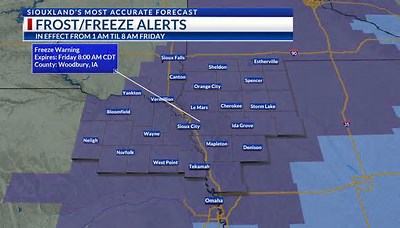 April 19th AM: Frosty mornings ahead with Freeze Warnings likely