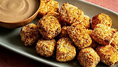 Air Fryer Tofu Nuggets Get Flavor From A Freezing Trick - And A Sauce