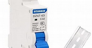 smseace Miniature Circuit Breaker Low Voltage AC 32A 230/400V,1 Pole AC Disconnect Switch C32 DIN Rail Mount Used to Protect Circuit Equipment