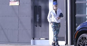 Chris Pine makes a statement in eye-catching patterned pants