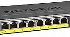 NETGEAR 10-Port PoE Gigabit Ethernet Smart Switch (GS110TP) - Managed, with 8 x PoE+ @ 55W, 2 x 1G SFP, Optional Insight Cloud Management, Desktop or Wall Mount, and Limited Lifetime Protection