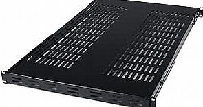 StarTech.com 1U Adjustable Vented Server Rack Mount Shelf - 175lbs - 19.5 to 38in Adjustable Mounting Depth Universal Tray for 19 AV/ Network Equipment Rack - 27.5in Deep (ADJSHELF), Black, 1.6 x17.5 x38.3