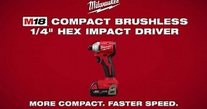 Milwaukee M18 Compact Brushless 1/4 Hex Impact Driver 3650-20 & 3650-22CT