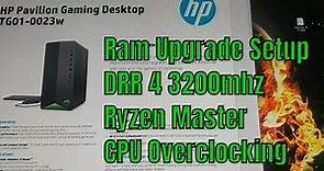 HP tg01-0023w Gaming Ryzen , Fixing Ram Upgrade + Basic Overclock