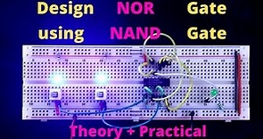 NOR gate using NAND gate | Basic Gates using NAND gate | Universal Gate Practical