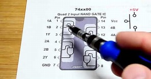 Two 74HC00 IC NAND logic gate set reset SR latch flip flop circuit how to demonstration DIY tutorial