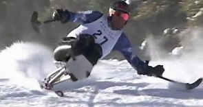 Amazing adaptive skiing (sit ski, mono ski) at The Hartford Ski Spectacular - Disabled Sports USA