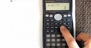 Determining the derivative of a function using a calculator (CASIO fx-991MS)