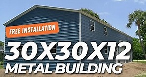 30x30x12 Metal Building With Free Installation | Alan s Factory Outlet