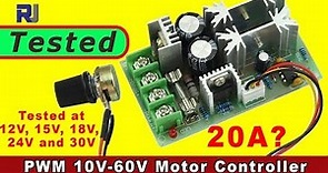 Review of 20A DC 10-60V PWM Motor Speed Controller