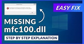 mfc100.dll Missing Error | How to Fix | 2 Fixes | 2021