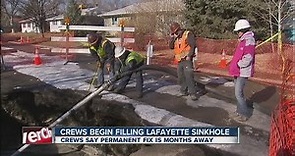 Work begins to fill Lafayette sinkhole