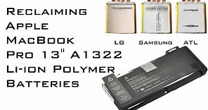 Battery Reclaiming: Apple MacBook Pro 13 A1322 Li-ion Polymer Batteries - 506971 Cells