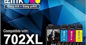 E-Z Ink (TM Remanufactured Ink Cartridge Replacement for Epson 702XL T702XL 702 T702 to use with Workforce Pro WF-3720 WF-3730 WF-3733 Printer (1 Large Black, 1 Cyan, 1 Magenta, 1 Yellow, 4 Pack)