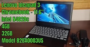 Lenovo Ideapad 3 Chromebook - 11.6 - Intel N4020c - 4GB - 32GB eMMC Model 82BA0003US