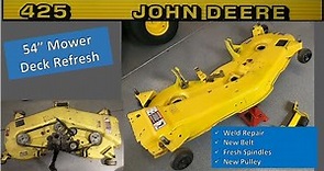 John Deere 425 54 Mower Deck Repair & Rebuild w/ New Belt Install