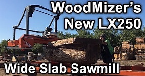 WoodMizer LX250 Wide Slab Sawmill In Action - 55 wide cut