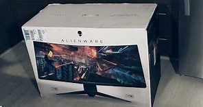 New ALIENWARE 34 Curved Gaming Monitor With G-Sync Unboxing And Test. 34 inch AW3418DW.