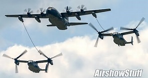 USAF Spec Ops CV-22 Osprey and MC-130J Demo - EAA AirVenture Oshkosh 2021