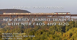 NJT Train 54 Over Moodna Viaduct with 2 F40s in 4K!