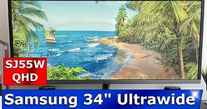 Samsung SJ55W 34 inch Ultrawide WQHD Monitor. Unboxing, setting up and review. LS34J552WQNXZA