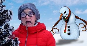 Super Granny VS Crazy Snowman in real life