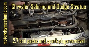 Chrysler Sebring and Dodge Stratus 2.7 coil packs and spark plugs removal