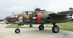 Engines ROAR on North American B-25 Start Up & Taxi!