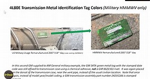 1991 - 2009 GM 4L80E Hydra-matic Transmission Field Identification, Casting Numbers, & Date Decoding