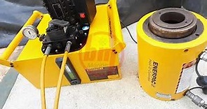 ENERPAC z-class powerpack double acting hydraulic hollow cylinder testing 150 ton [RRH-1508]