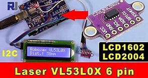 Laser Distance measurement with 6pin VL53L0X and LCD1602-I2C for Arduino