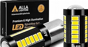 Alla Lighting 2800lm BA15S 1156 LED Bulbs, White Back-up Reverse/Signal/Brake/Tail/DRL Lights 7506 P21W 1141 3497 1003 1073 199 2396 93 97 6000K Xenon Super Bright 12V 5730 33-SMD Upgrade