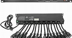1U Rack Mount 19 Outlet PDU Power Distribution Unit Power Strip Circuit Breaker fits 19-inch AV/Network/Server Cabinet/Closet/Enclosure