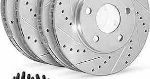 R1 Concepts Front Rear Brakes and Rotors Kit |Front Rear Brake Pads| Brake Rotors and Pads| Ceramic Brake Pads and Rotors |fits 2013-2021 Infiniti JX35, QX60, Nissan Murano, Pathfinder