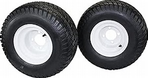Antego Tire & Wheel - Set of Two 18x9.50-8 4 Ply Tire & Wheel Assemblies | White 8x7 Wheel | Direct Replacement for Toro/Exmark 110-6883, 120-2249 | Suitable for Golf Carts & Some Craftsman Mowers