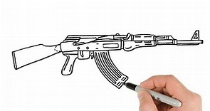 How to Draw AK 47 the Avtomat Kalashnikov | Easy Weapon Drawing