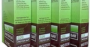 G2G Protein Bar, Almond Oatmeal Cookie, Real Food Ingredients, Refrigerated for Freshness, Healthy Snack, Delicious Meal Replacement, Gluten-Free, 32 Count (4 Packs of 8)