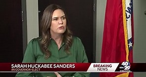 Arkansas governor-elect Sarah Huckabee Sanders speaks with 40/29 News ahead of inauguration