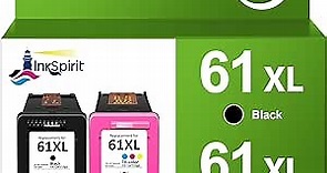 61 Black Color Combo Pack, Remanufactured Ink Cartridge Replacement for HP 61XL HP61 for Envy 4500 5530 4502 4501 OfficeJet 4630 4635 2620 DeskJet 2540 3050 2050 1000 1010 1510 3510 Printers (2 Pack)